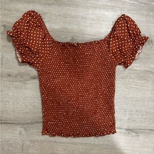 Women’s puff sleeve ribbed top